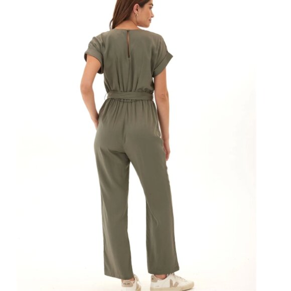 NWT Threads 4 Thought Odyssa EcoVero Jumpsuit Large Olive Green *No Belt - Picture 5 of 16